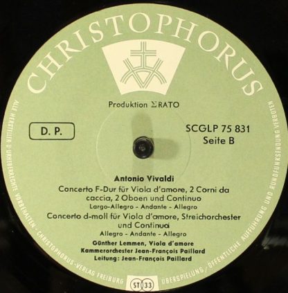 Christophorus CGLP 75 830 - Concerti Für Viola D'amore - Image 4