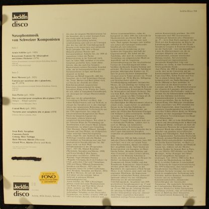 Jecklin-Disco 568 - Saxophonmusik von Schweizer Komponisten - Image 2