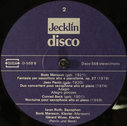 Jecklin-Disco 568 - Saxophonmusik von Schweizer Komponisten - Image 4
