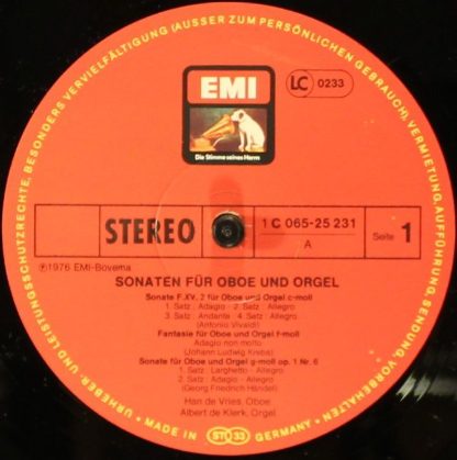 EMI Electrola 1A 037-25231 - Sonaten Für Oboe & Orgel - Image 3