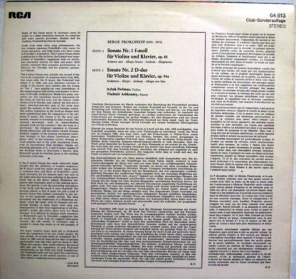 RCA 64 813 - Sonatas For Violin And Piano (No. 1, Op. 80 · No. 2 - Image 4