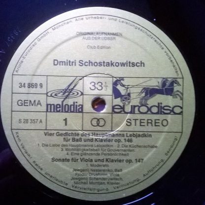 Eurodisc 34 869 9 - Seine Letzten Werke: Lieder Op.146 - Bratsch - Image 2