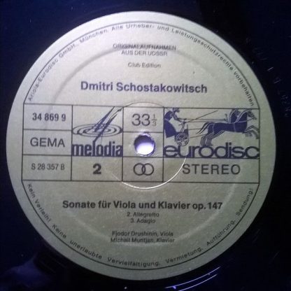 Eurodisc 34 869 9 - Seine Letzten Werke: Lieder Op.146 - Bratsch - Image 3