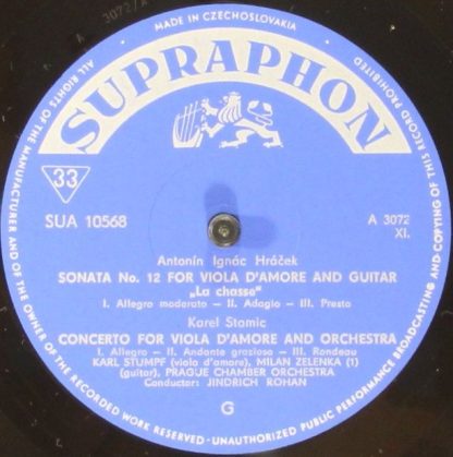 Supraphon SUA 10568 - Virtuoso Compositions For Viola D'Amore - Image 6
