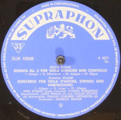 Supraphon SUA 10568 - Virtuoso Compositions For Viola D'Amore - Image 5