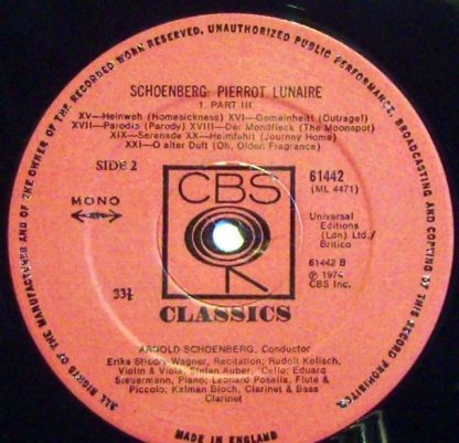CBS 61442 - Dirigiert Pierrot Lunaire - Image 3
