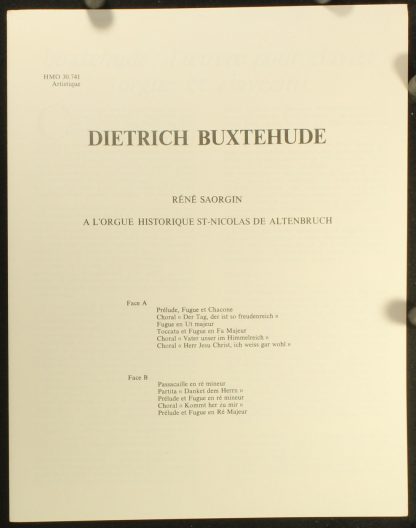Harmonia Mundi HMO 30.741 - Dieterich Buxtehude - Image 3