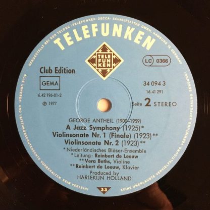 Telefunken 34 094 3 - Ballet Mécanique - A Jazz Symphony - Violi - Image 4