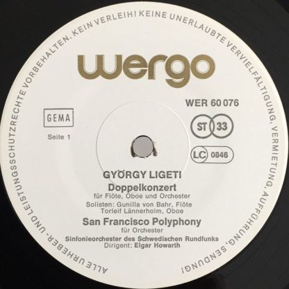 WERGO WER 60076 - Doppelkonzert / San Francisco Polyphony / 2 Et - Image 3