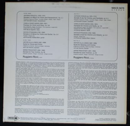 MACs Records 3478 - VIVALDI SAINT SAENS PAGANINI VILLA LOBOS PRO - Image 2