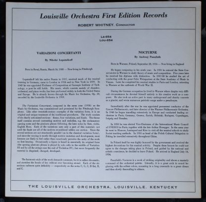 Not On Label LS-654 - Variazioni Concertanti / Nocturne - Image 3