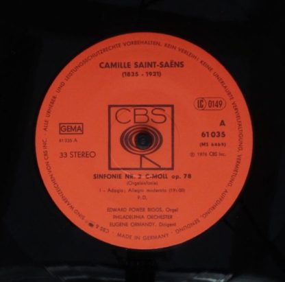 CBS 61 035 - Sinfonie Nr.3 C-Moll Op. 78 (Orgelsinfonie) - Image 3