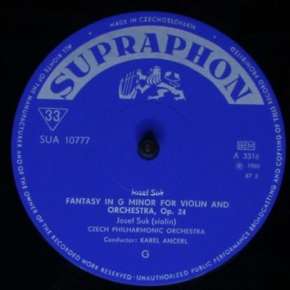 Supraphon SUA 10777 - Fantasy For Violin And Orchestra / Four Pi - Image 4