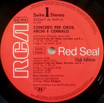 RCA 32 234-7 - Concerti Per Oboe, Archi E Cembalo - Image 4