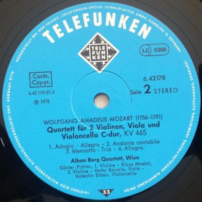 Telefunken 6.42178 AW - Streichquartette = String Quartets Nr. 1 - Image 4