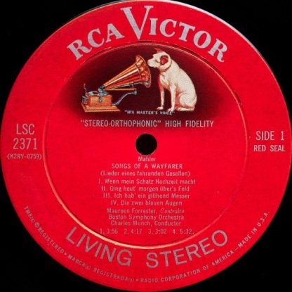 RCA Victor Red Seal LSC-2371 - Songs Of A Wayfarer / Kindertoten - Image 3