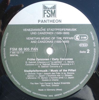 FSM FSM 68 905 PAN - Venezianische Stadtpfeifermusik Und Canzone - Image 6