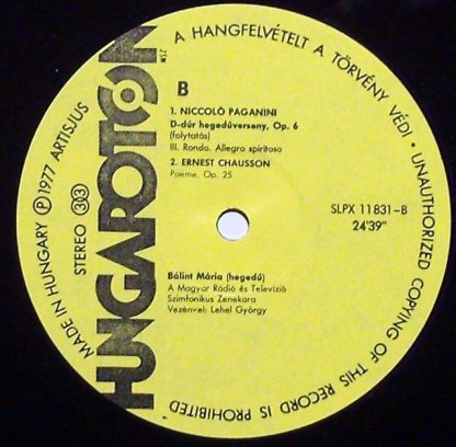 Hungaroton SLPX 11831 - Violin Concerto In D Major / Poème - Image 3