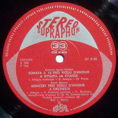 Supraphon SV 8188 - Virtuoso Compositions For Viola D'Amore - Image 3