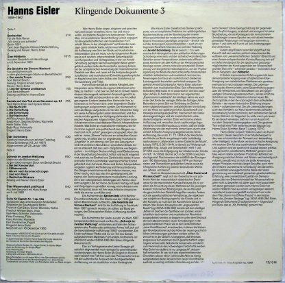 Nova 880098 - Eisler, Klingende Dokumente - Image 2