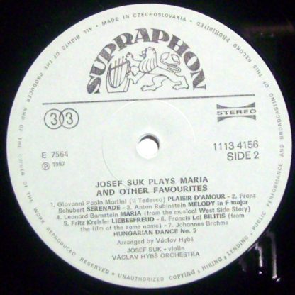 Supraphon 1113 4156 - Josef Suk Plays Maria And Other Favourites - Image 3