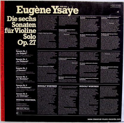 EMI 1C 057-97 649 - 6 Sonaten Für Violine Solo Op.27 - Image 2