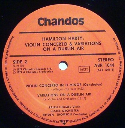 Chandos ABR 1044 - HOLMES violin plays HARTY rare IRISH comp CHA - Image 4