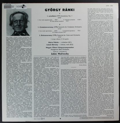 Hungaroton SLPX 12 434 - Symphony No.1 * Cimbalom Concerto * Vio - Image 2