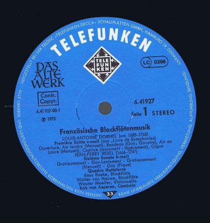 Telefunken 6.41927 AW - Französische Blockflötenmusik - Image 4
