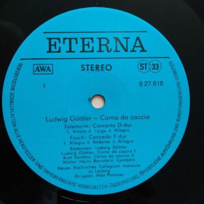 Eterna 8 27 818 - Corno Da Caccia -  Konzerte von Telemann, Fasc - Image 3