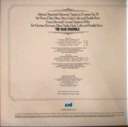 CRD Records CRD 1044 - Septet In D Minor, Op. 14 For Piano, Flut - Image 2