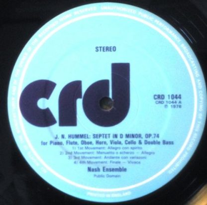 CRD Records CRD 1044 - Septet In D Minor, Op. 14 For Piano, Flut - Image 5