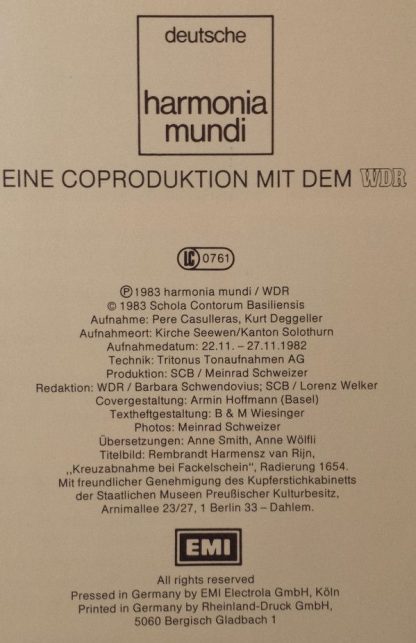 Deutsche Harmonia Mundi 1C 165-99 968/69 - Lamentationes Jeremia - Image 4