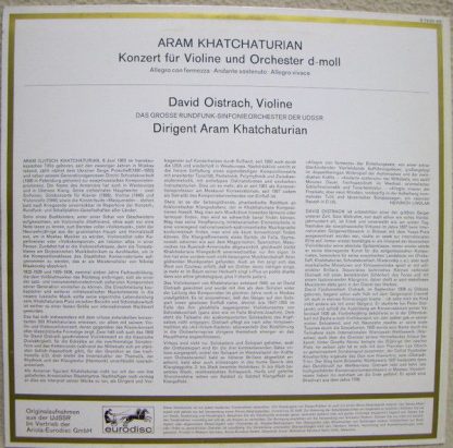 Eurodisc S 74 011 KK - Konzert Für Violine Und Orchester D-Moll - Image 3