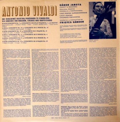 Hungaroton SLPX 11643 - Six Concerti For Bassoon, Strings And Ha - Image 2