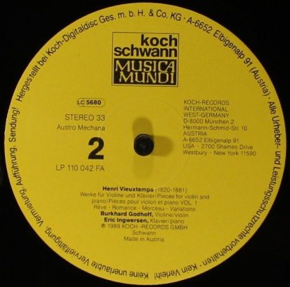 Koch Schwann Musica Mundi LP 110 042 FA - Werke Für Violine Und - Image 4