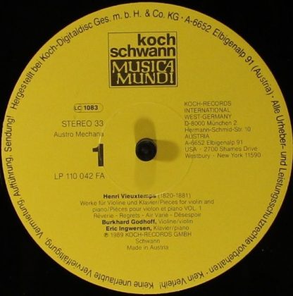 Koch Schwann Musica Mundi LP 110 042 FA - Werke Für Violine Und - Image 3