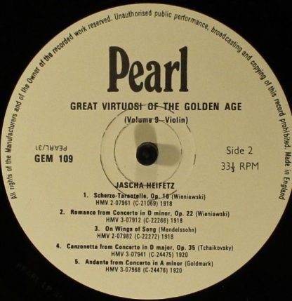 Pearl GEMM 109 - Jascha Heifetz - Image 4
