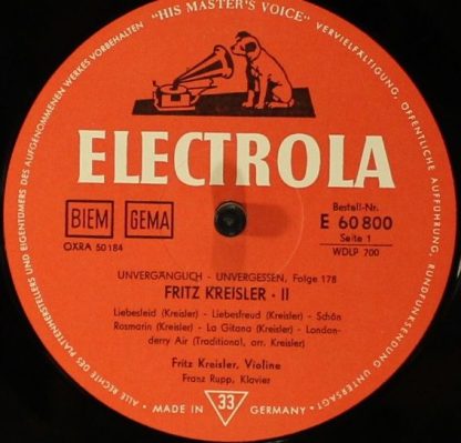 Electrola 60 800 - Fritz Kreisler - II - Image 4