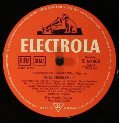 Electrola 60 800 - Fritz Kreisler - II - Image 3