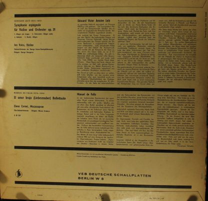 Eterna 820 335 - Symphonie Espagnole / El Amor Brujo - Image 2