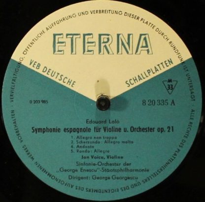 Eterna 820 335 - Symphonie Espagnole / El Amor Brujo - Image 3
