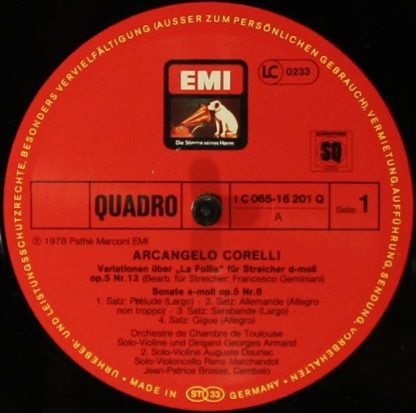 EMI 1 C 065-16 201 Q - La Follia/ Concerti Grossi Op.6 Nr. 1&8/ - Image 4