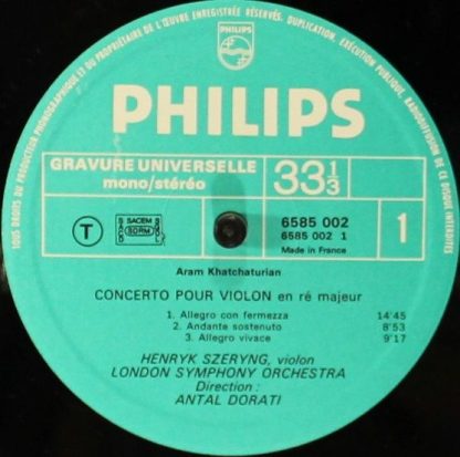 Philips 6585 002 - Concerto Pour Violon En Ré Majeur / Concerto - Image 3