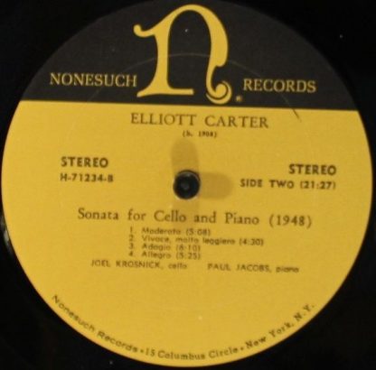 Nonesuch Records H-71234 - Sonata For Flute, Oboe, Cello & Harps - Image 4