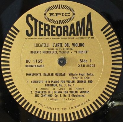 Epic BC 1155 - L'Arte Del Violino: Violin concertos Op.3, Nos.1, - Image 3
