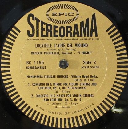 Epic BC 1155 - L'Arte Del Violino: Violin concertos Op.3, Nos.1, - Image 4