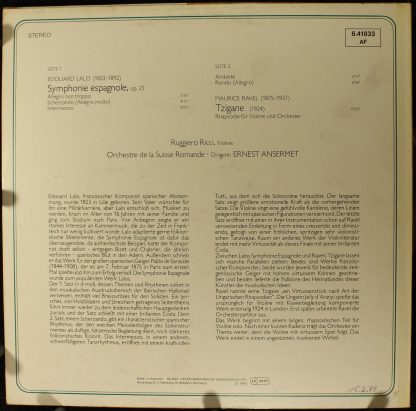 DECCA 6.41833 AF - Symphonie Espagnole / Tzigane - Image 2