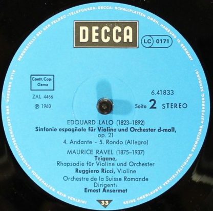 DECCA 6.41833 AF - Symphonie Espagnole / Tzigane - Image 4