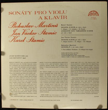 Supraphon 1 11 1893 - Sonáty Pro Violu A Klavír - Image 2
